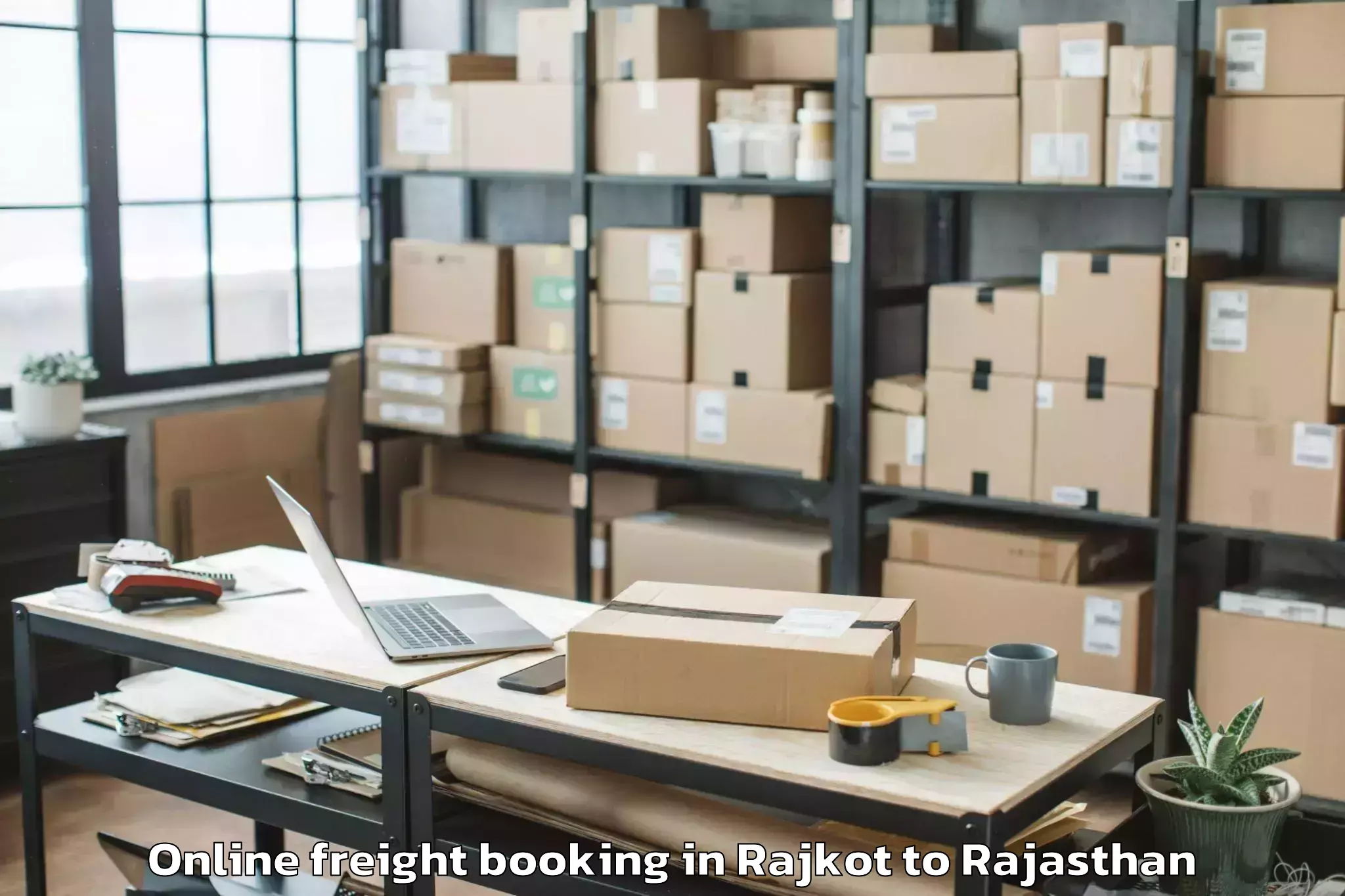 Top Rajkot to Malarna Doongar Online Freight Booking Available